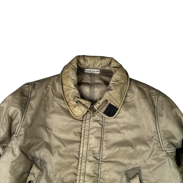 Stone Island 2007 Beige Nylon Zipped Bomber Jacket - XL
