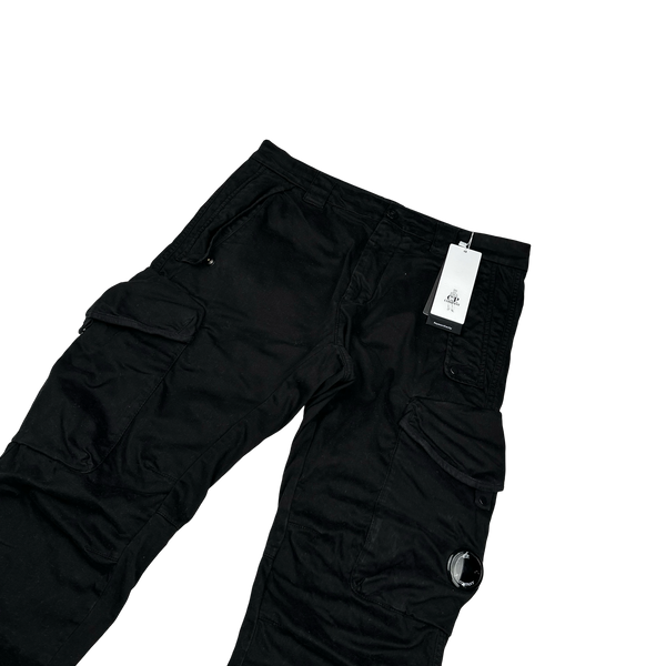 CP Company Black Ergonomic Fit Cargo Trousers - Small