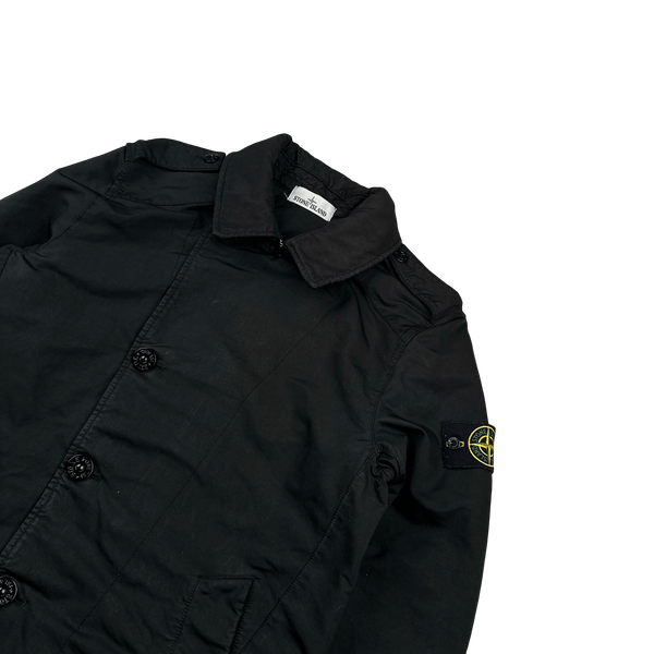 Stone Island 2016 Black David TC Quilted Trench Coat - Medium