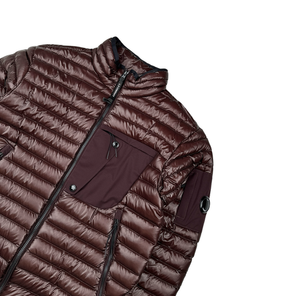 CP Company Burgundy DD Shell Puffer Jacket - Medium