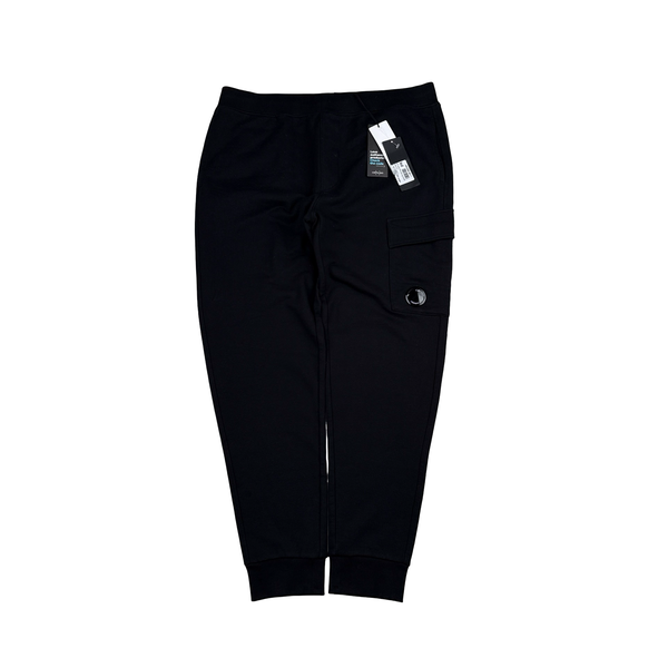 CP Company Black Cotton Lens Viewer Joggers - XXL