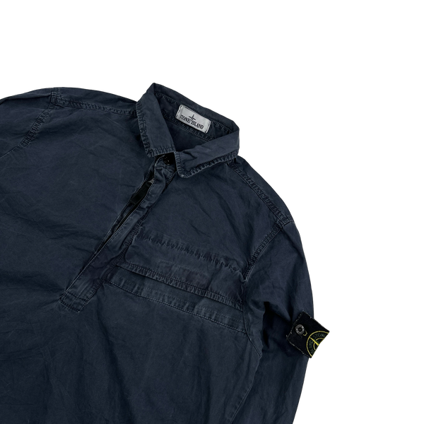 Stone Island 2018 Navy Cotton Pullover Smock Overshirt - Medium