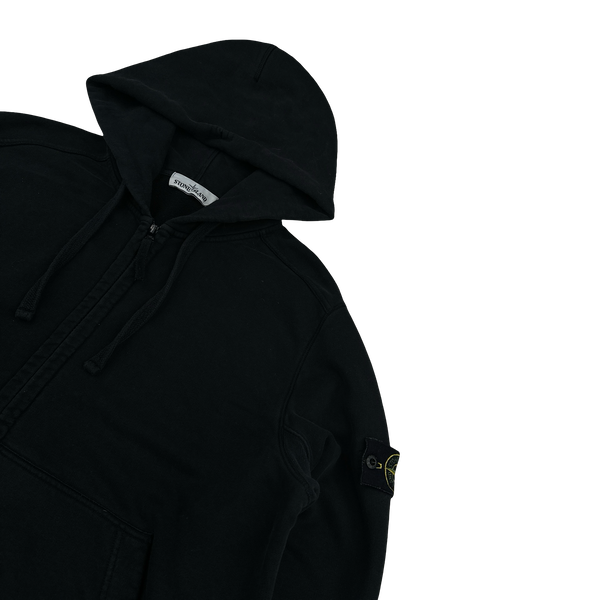 Stone Island 2018 Black Cotton Zipped Hoodie - XXL