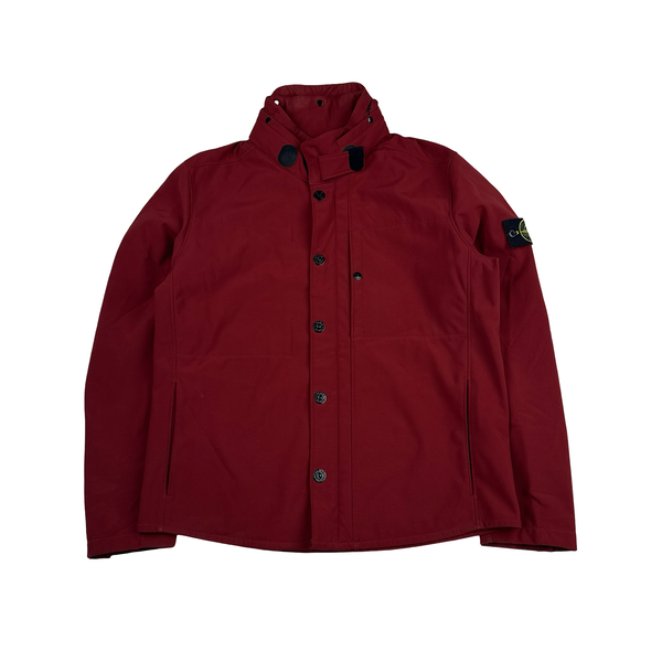 Stone Island 2012 Maroon Fleece Lined Soft Shell Jacket - XL