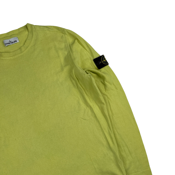Stone Island 2020 Yellow Soft Cotton Knit Crewneck - Large