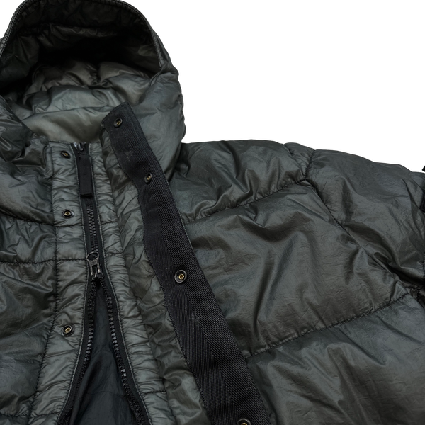 Stone Island Gun Metal Grey Garment Dyed Puffer Jacket - Large