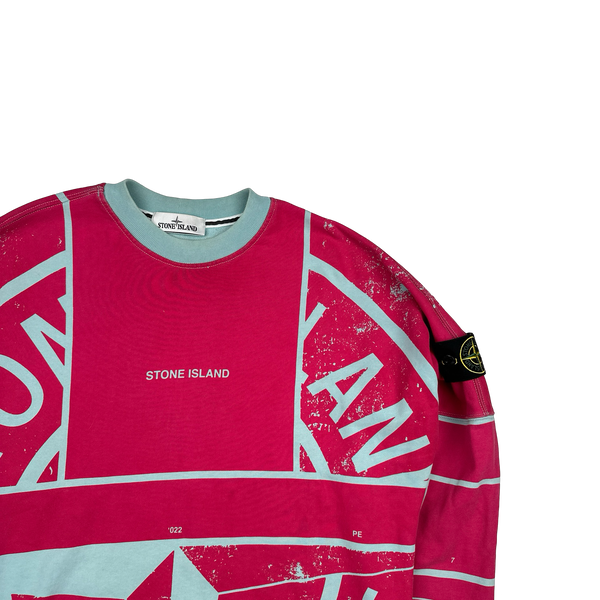Stone Island Graphic Printed Compass Pullover Jumper - Small