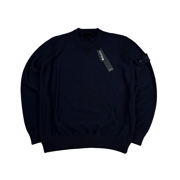 Stone Island 2025 Navy Ghost Knitted Cashmere Jumper - Medium