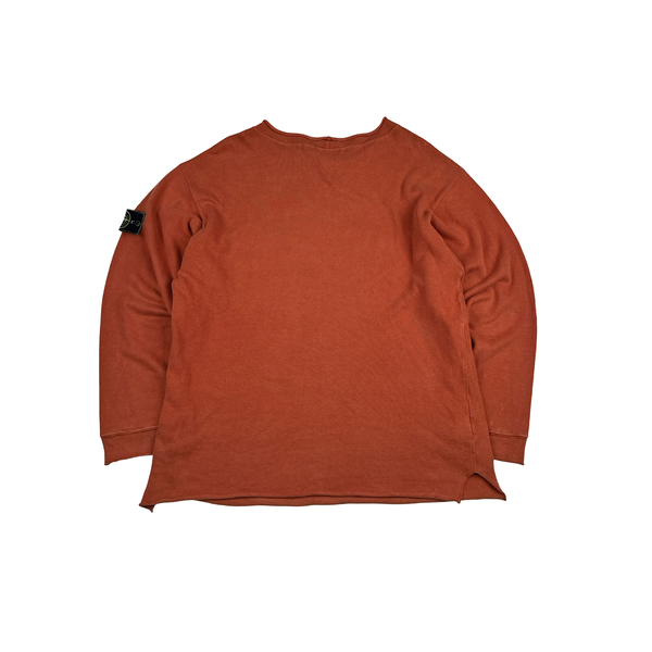 Stone Island Vintage 1994 Orange Green Edge Wool Jumper - Large