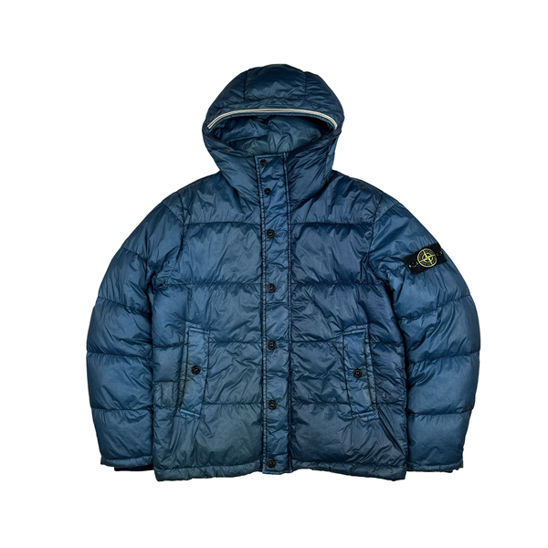 Stone Island Blue Garment Dyed Puffer Jacket - XL