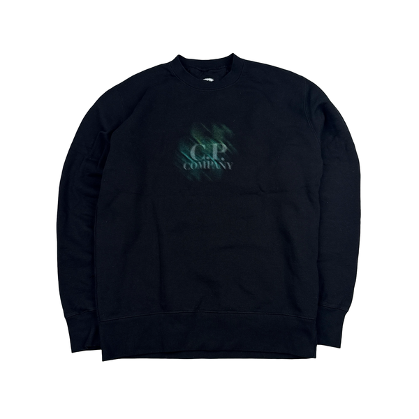 CP Company Navy Pullover Fade Spellout Crewneck -XL