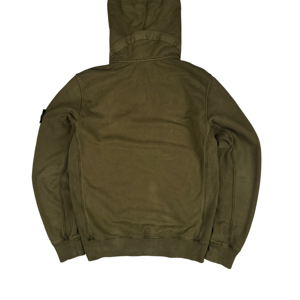 Stone Island 2016 Khaki Zipped Cotton Hoodie - Large