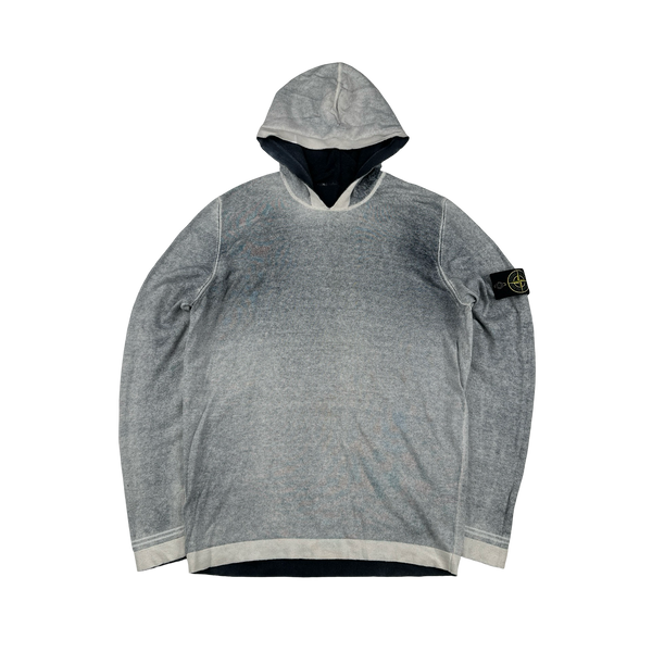 Stone Island 2016 Blue Hand Sprayed Dust Hoodie - Small