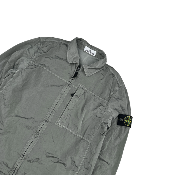 Stone Island 2024 Silver Nylon Metal Overshirt - Medium