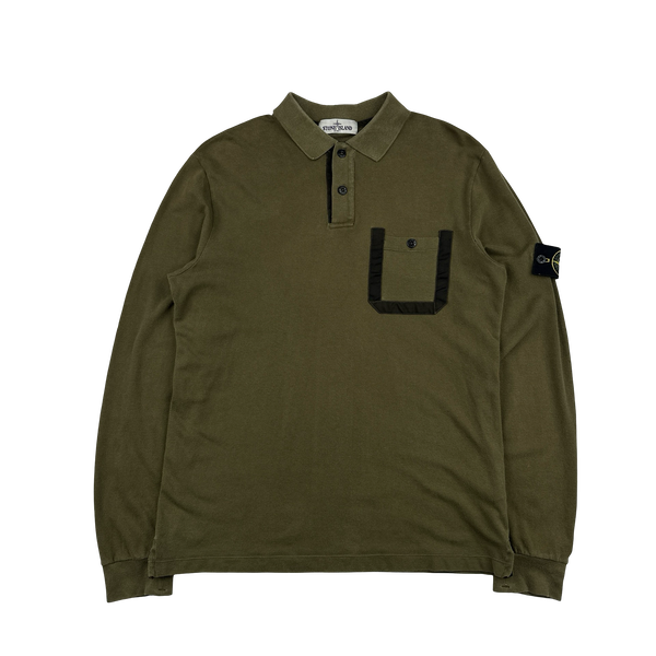 Stone Island 2013 Khaki Long sleeve Polo Shirt - Large