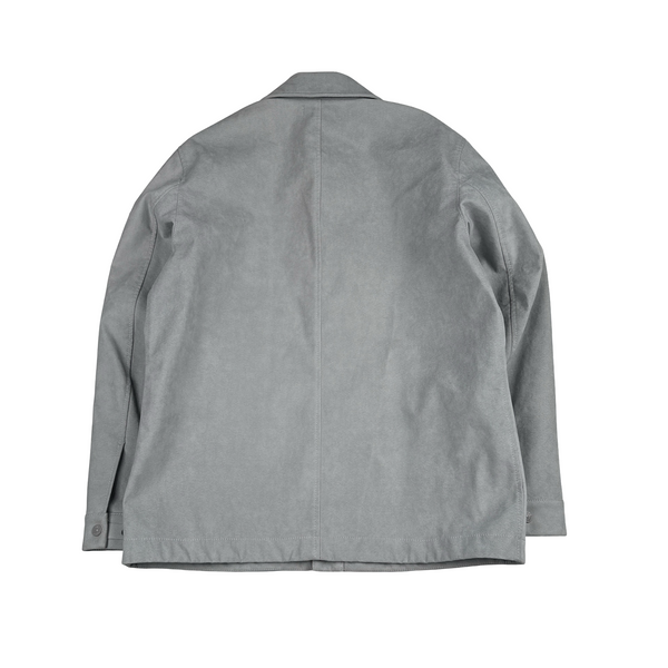 Stone Island 2025 Grey Alcantara Suede Ghost Piece Overshirt Jacket - Large