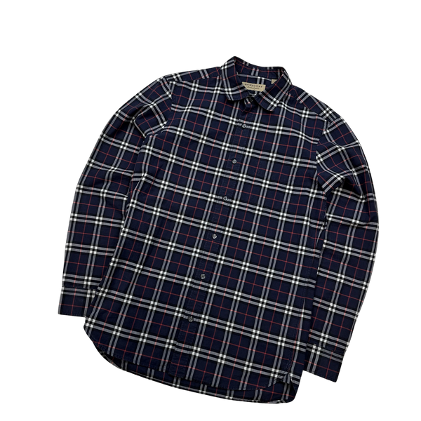 Burberry Navy Nova Check Button Up Shirt - Small