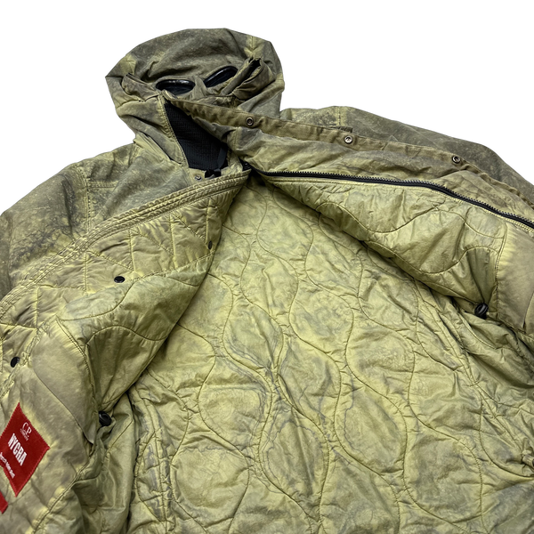 CP Company Khaki Nycra Recolour Goggle Jacket - Medium