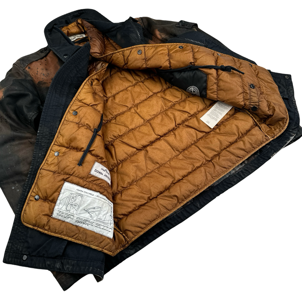 Stone Island Raso Hand Painted Tortoise Shell Camo Field Jacket - Small