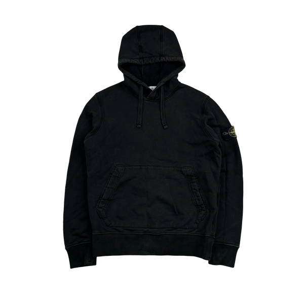 Stone Island 2022 Black Pullover Cotton Hoodie - Small