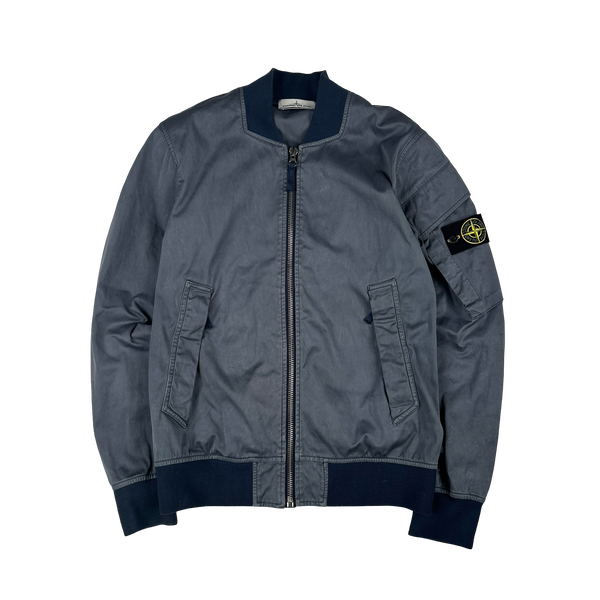 Stone Island Navy Blue David Jersey TC Bomber Jacket - Medium