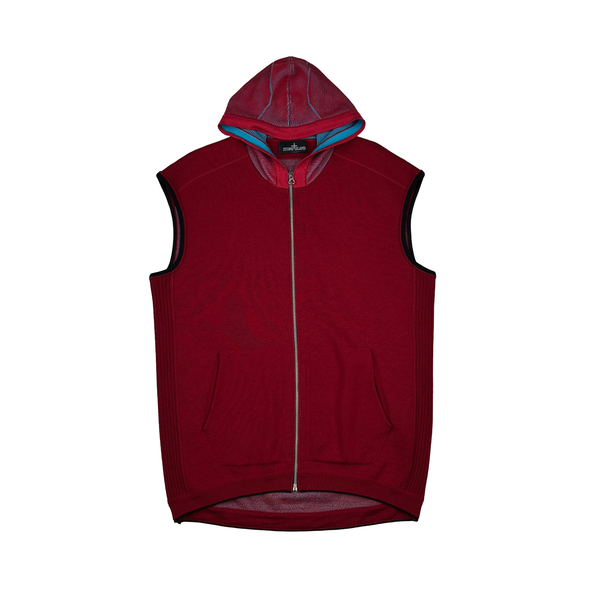Stone Island 2014 Red Glitch Mohair Knit Sleeveless Jumper - Large