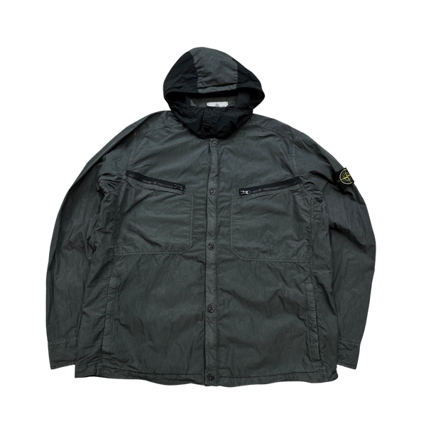 Stone Island 2015 Grey Nylon Metal Hooded Overshirt - XXL