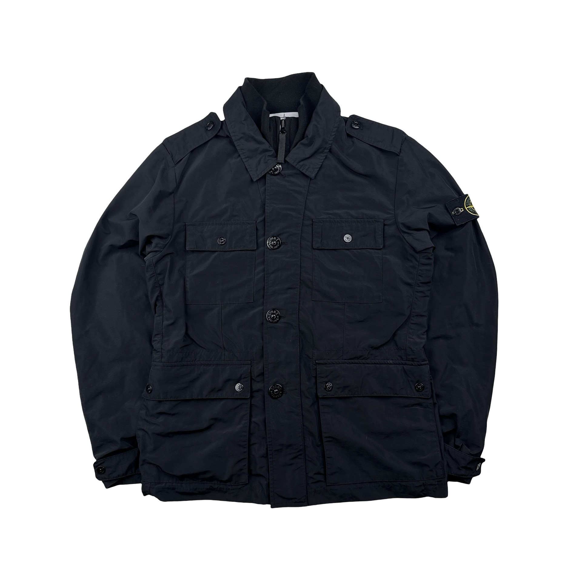 Stone  MICRO REPSブラック ミリタリージャケット Stone Island 2012 Black Micro Reps Field Jacket - Medium – Mat's