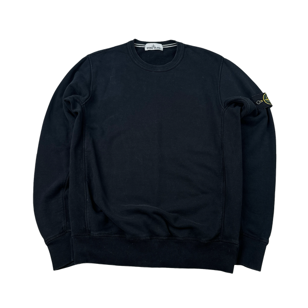 Stone Island 2015 Black Cotton Crewneck Sweatshirt - Large