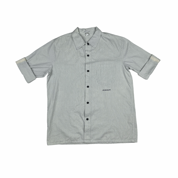 Stone Island Vintage 2001 Cotton Short Sleeve Stripped Buttoned Shirt - XL
