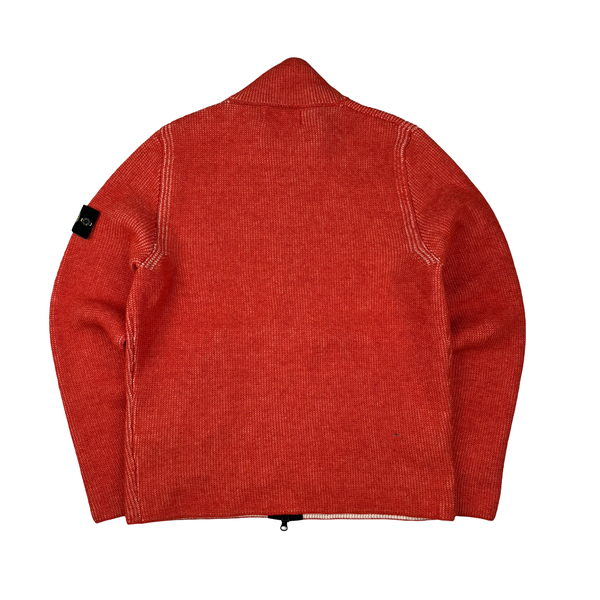 Stone Island 2012 Coral Knit Cotton Blend Lino Flax Zipped Jumper - Large