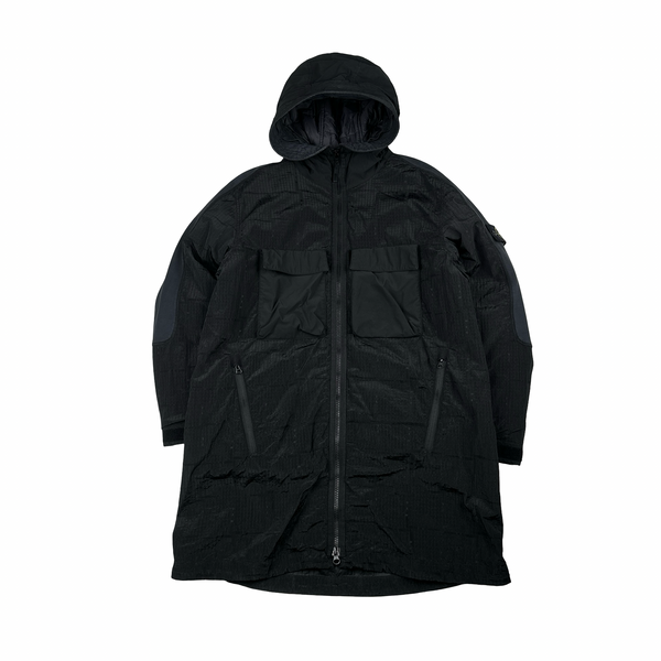 Stone Island 2017 House Check Black Nylon Metal Primaloft Jacket - Large