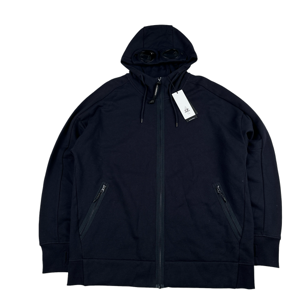 CP Company Navy Goggle Cotton Zip Up Hoodie - 3XL