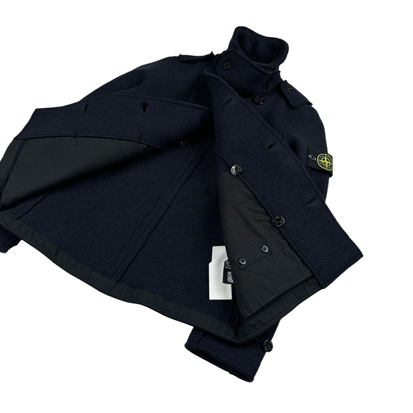 Stone Island 2015 Navy Wool Panno Duffle Buttoned Jacket - Small
