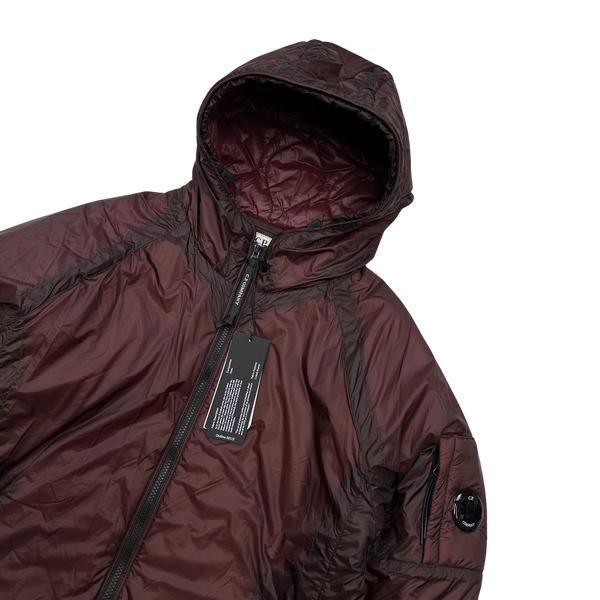 CP Company Burgundy Outline Padded Puffer Jacket - XL