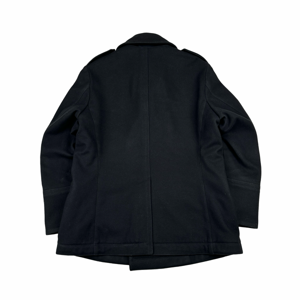 Paul And Shark Navy Wool Blend Heavyweight Buttoned Pea Coat - Large