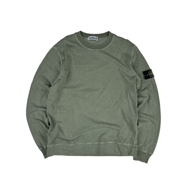 Stone Island 2019 Sage Green Cotton Crewneck Sweatshirt - Large