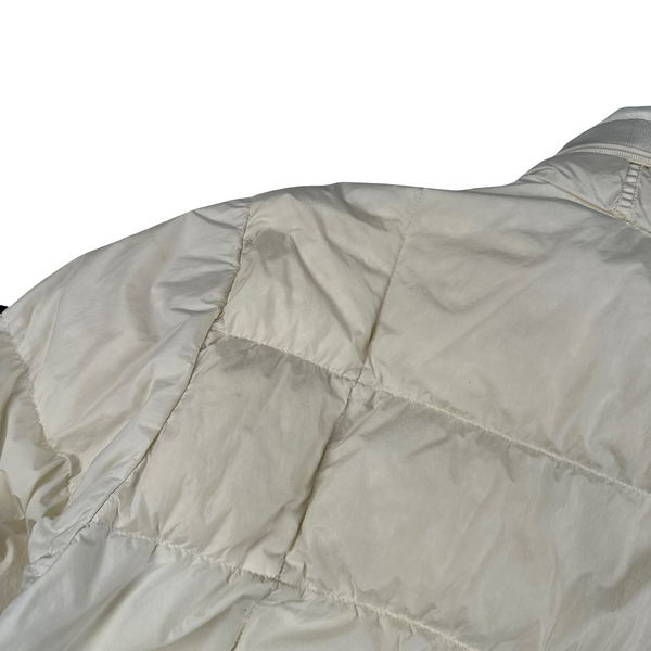 Stone Island 2018 White Garment Dyed Crinkle Reps Puffer Jacket - Small