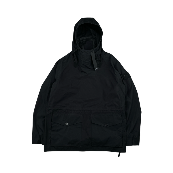 Stone Island 2022 Black O-Ventile Ghost Piece Pullover Smock Jacket - Large