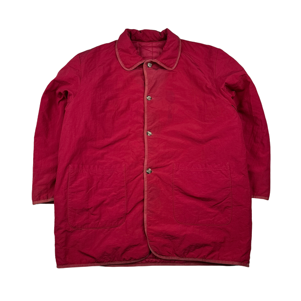 CP Company Vintage 1994 Pink Buttoned Reversable Spellout Badge Quilted Jacket - Large