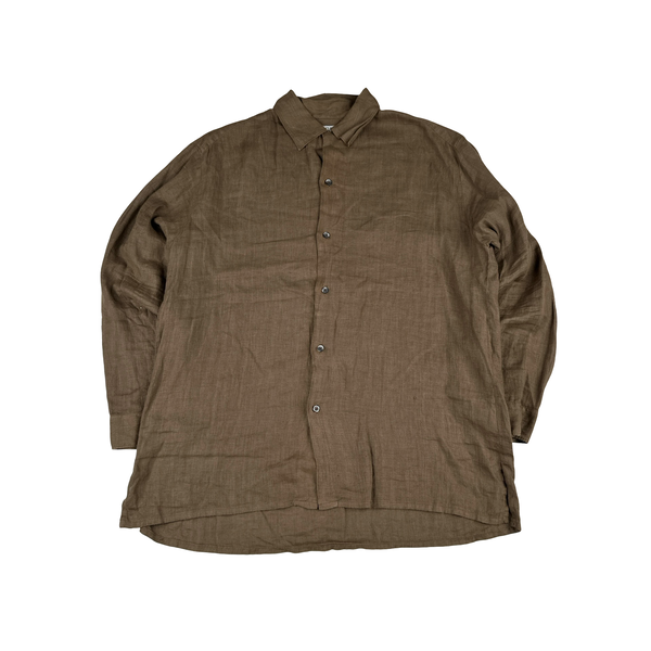 CP Company Vintage Brown 100% Linen Shirt - XXL