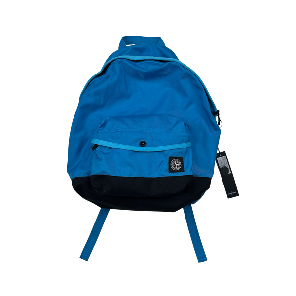 Stone Island Blue Spellout Compass Backpack