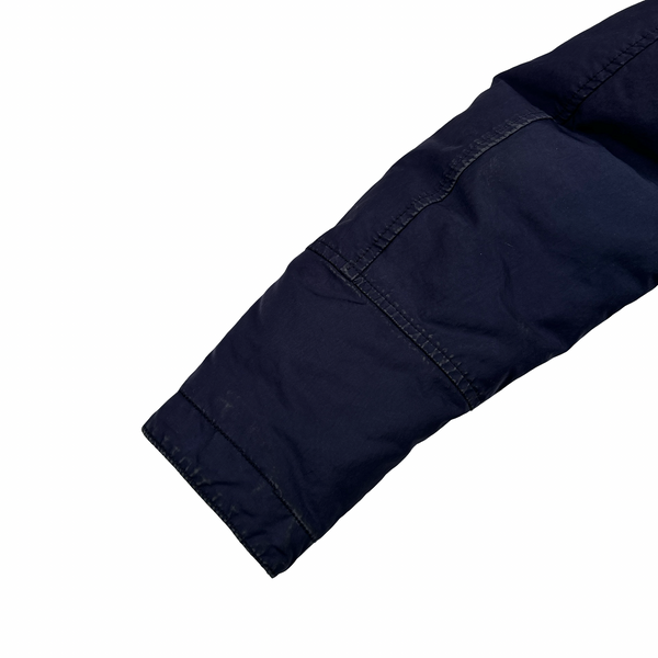 Stone Island 2016 Navy David TC Dutch Rope Shearling Hood Down Lined Winter Jacket - Small