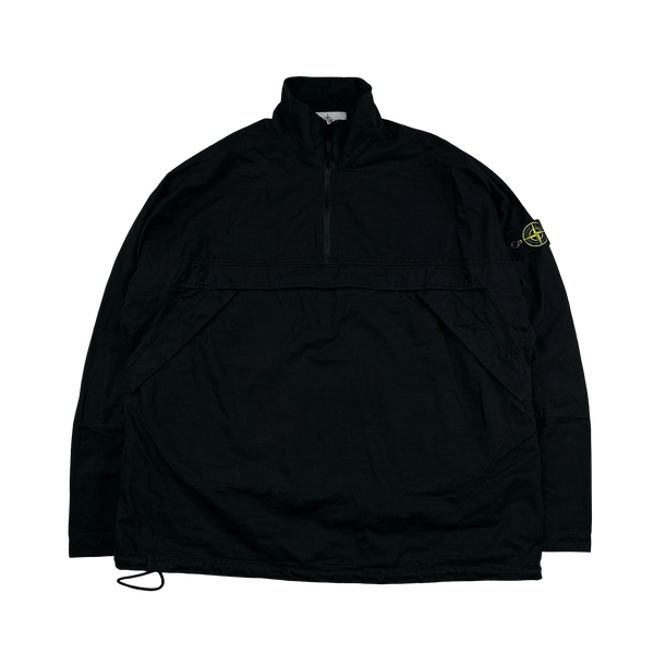 Stone Island 2021 Black Thick Cotton Ripstop Smock Pullover - XL