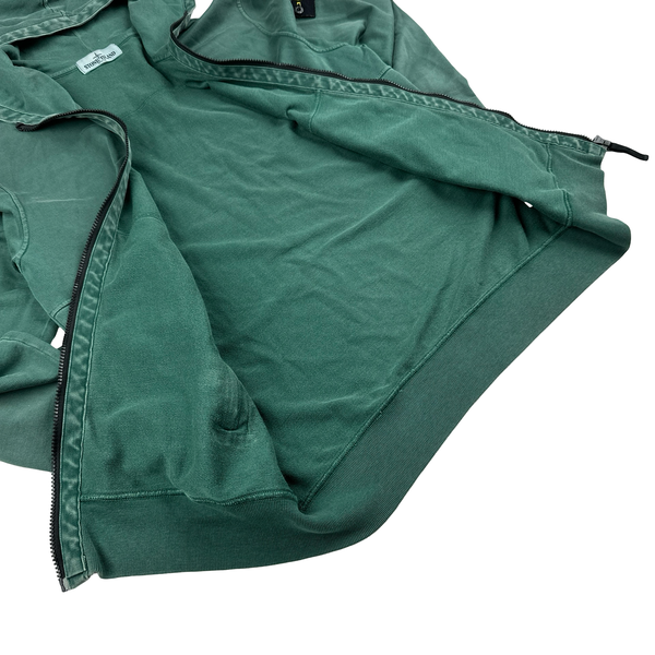 Stone Island 2013 Emerald Green Cotton Zipped Hoodie - Large