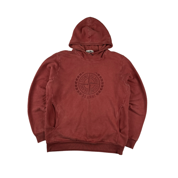 Stone Island 30th Anniversary Terracotta Pullover Hoodie - XL 
