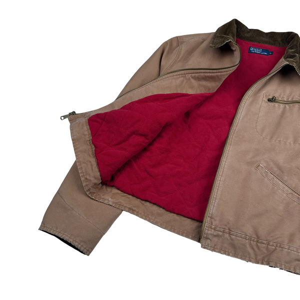 Ralph Lauren Vintage Work Harrington Fleece Lined Bomber Jacket - Large