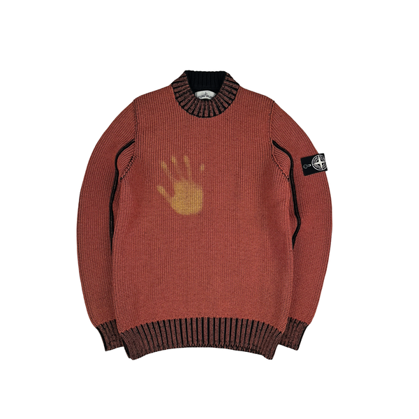 Stone Island 2017 Red Heat Reactive Ice Knit Crewneck Jumper - Large