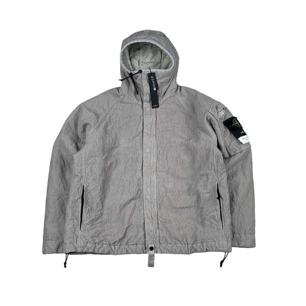 Stone Island 2025 Grey Wrinkled Corduroy 500 TC Quilted Jacket - XL