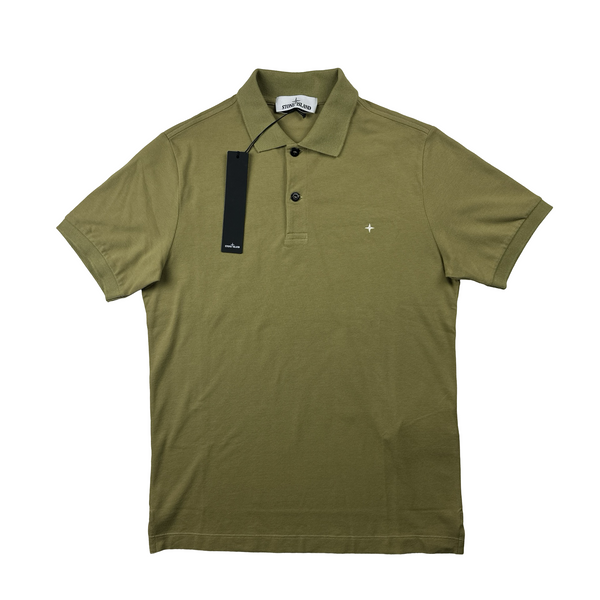 Stone Island 2021 Green Compass Polo Shirt - Small